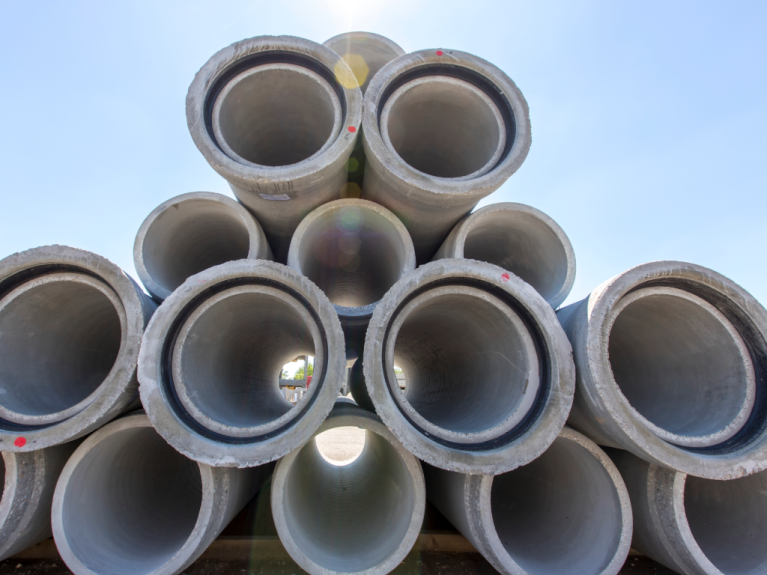 tuyaux beton en exterieur
